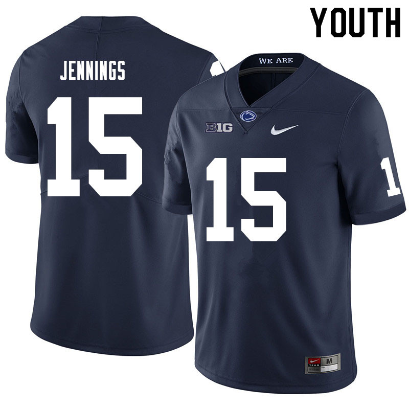 Youth #15 Enzo Jennings Penn State Nittany Lions College Football Jerseys Sale-Navy
